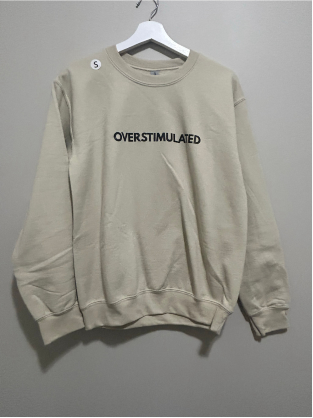 Women's Overstimulated Graphic Sweatshirt Beige